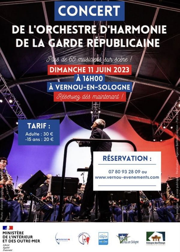 Concert de l'orchestre d'harmonie de la garde Républicaine à Vernou-en-Sologne